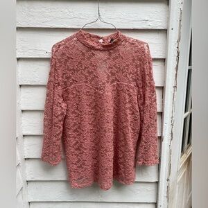 Ambiance Dusty Pink Lace Top